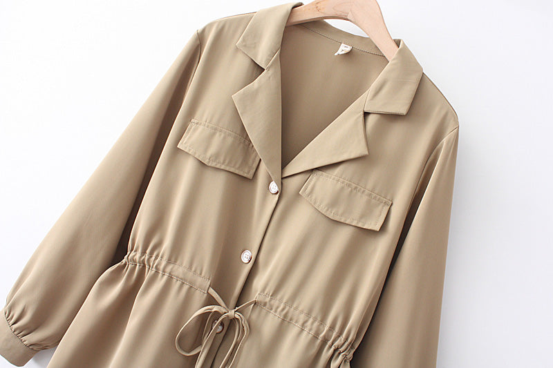 Plus Size Peplum Long Sleeve Shirt Blouse (EXTRA BIG SIZE)