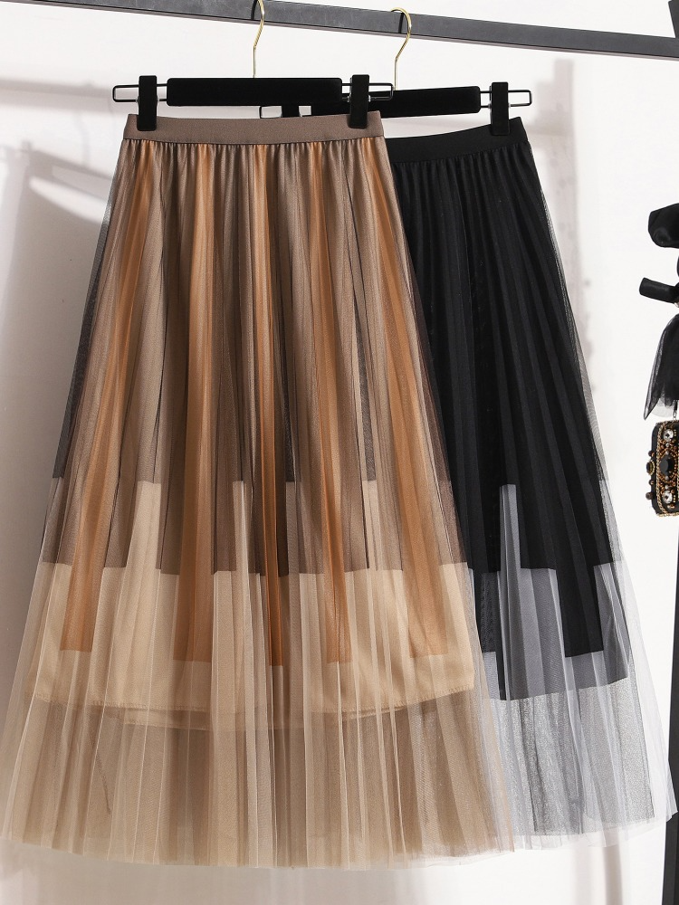 Plus Size Piano Keys Look Tulle Midi Skirt