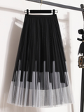 Plus Size Piano Keys Look Tulle Midi Skirt