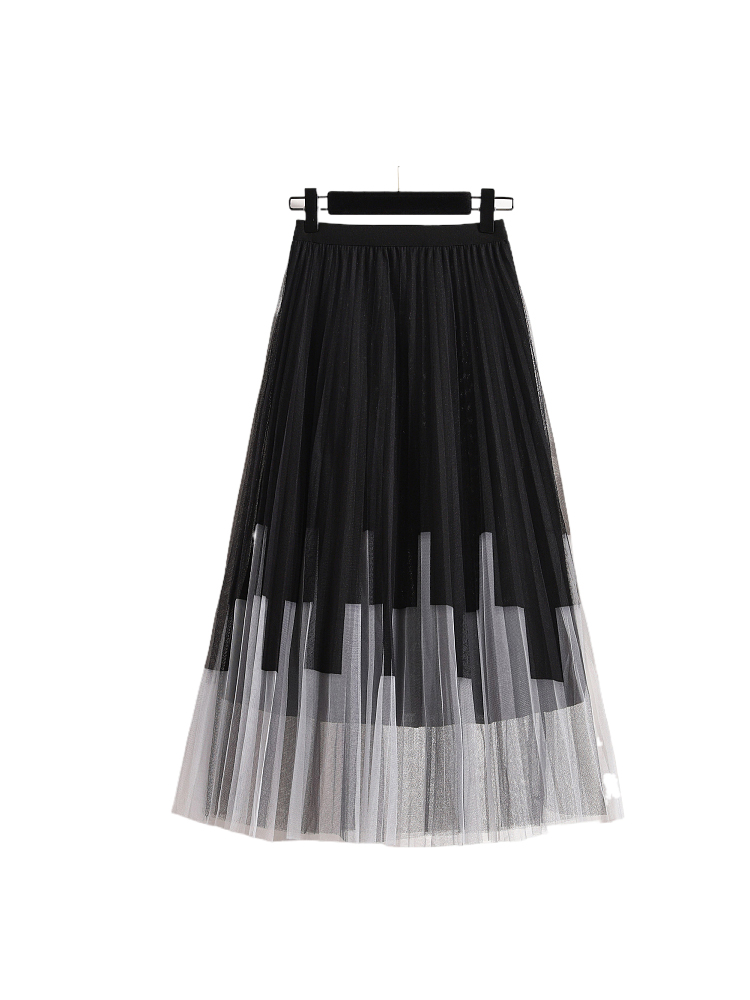 Plus Size Piano Keys Look Tulle Midi Skirt
