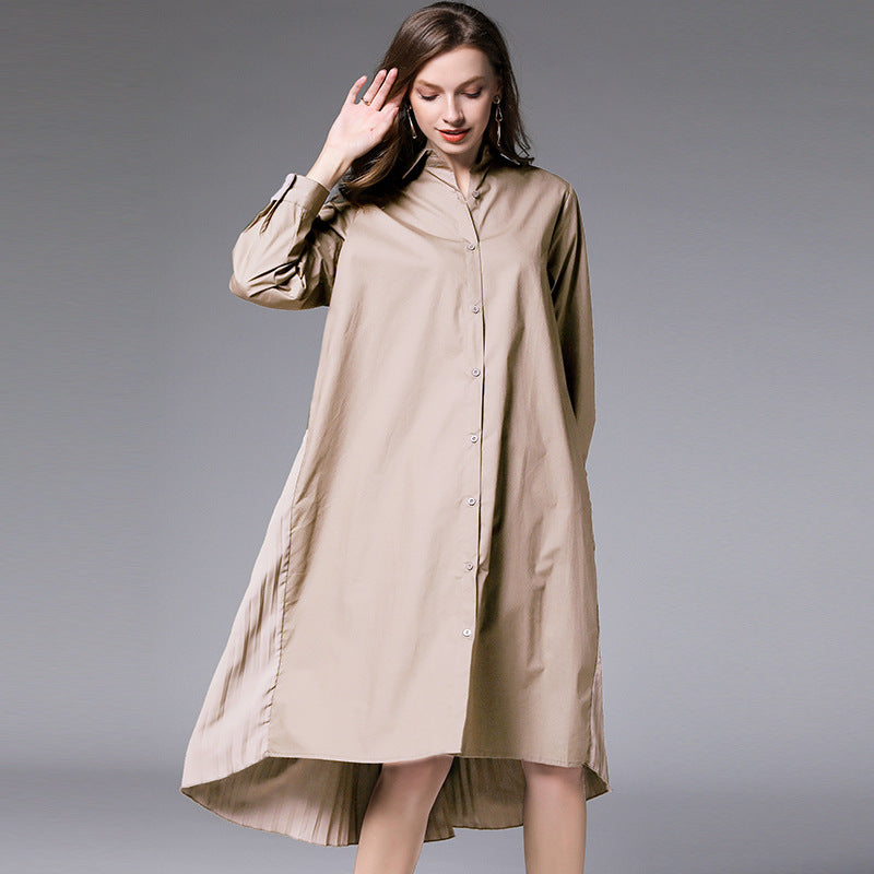 Plus Size 100% Cotton Pleat Back Tunic Shirt / Shirt Dress