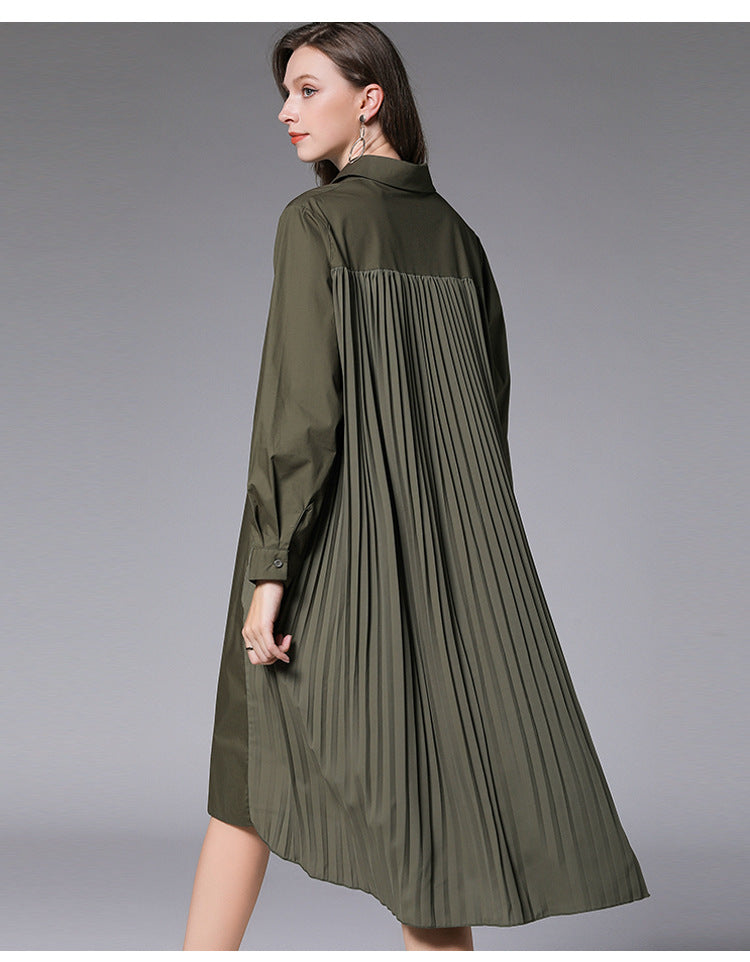 Plus Size 100% Cotton Pleat Back Tunic Shirt / Shirt Dress