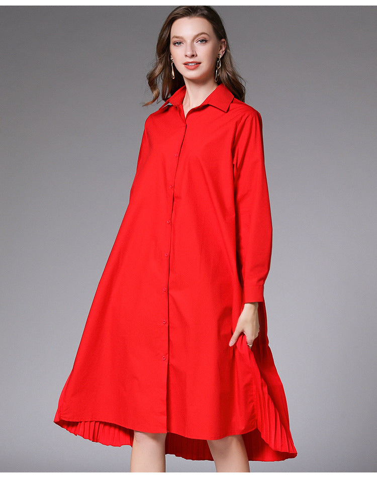 Plus Size 100% Cotton Pleat Back Tunic Shirt / Shirt Dress