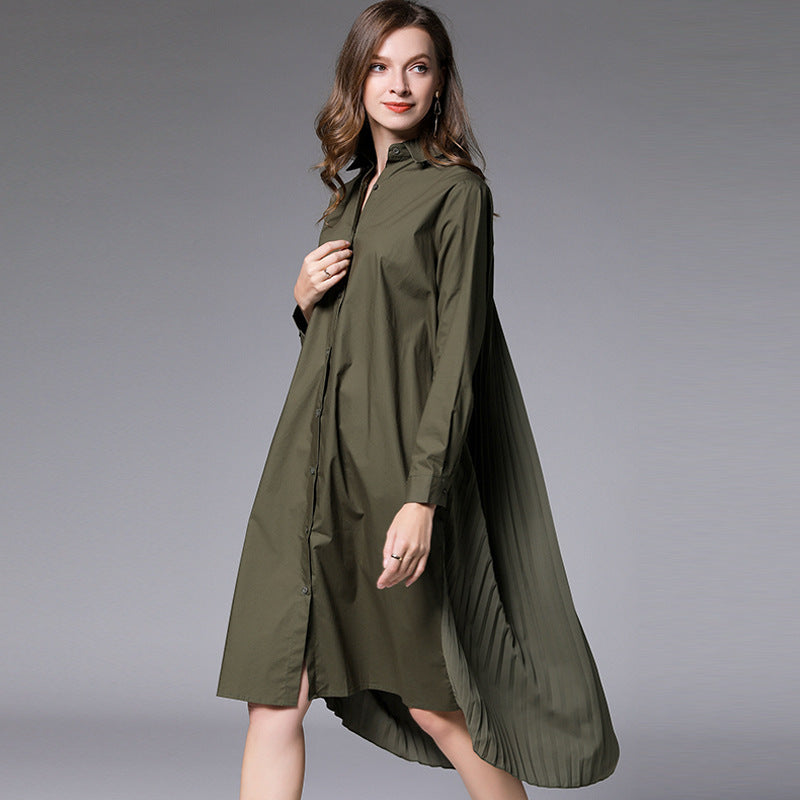 Plus Size 100% Cotton Pleat Back Tunic Shirt / Shirt Dress