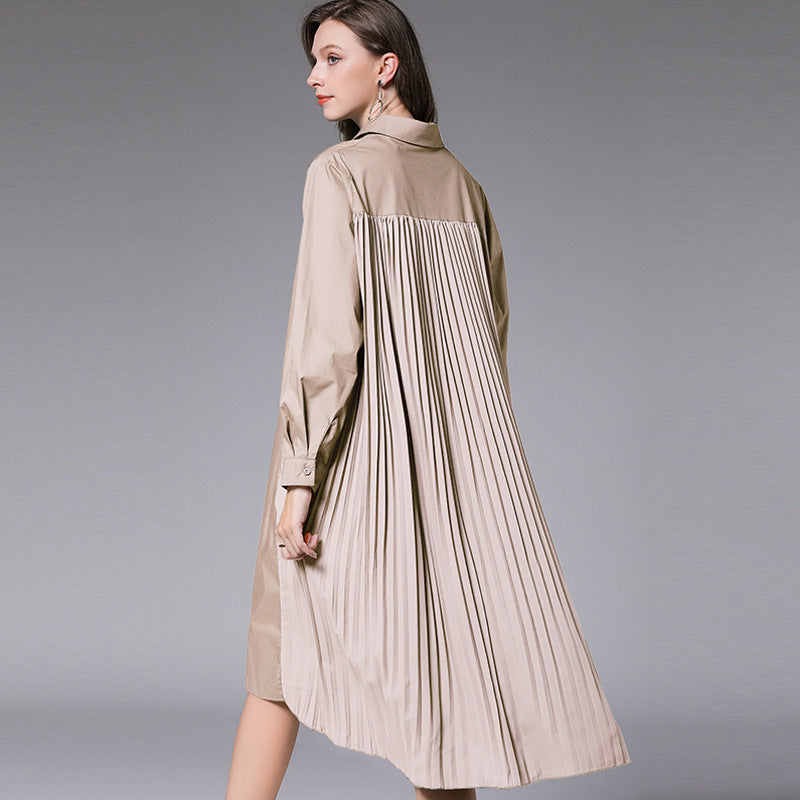 Plus Size 100% Cotton Pleat Back Tunic Shirt / Shirt Dress