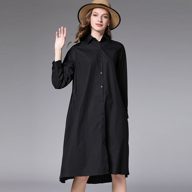 Plus Size 100% Cotton Pleat Back Tunic Shirt / Shirt Dress