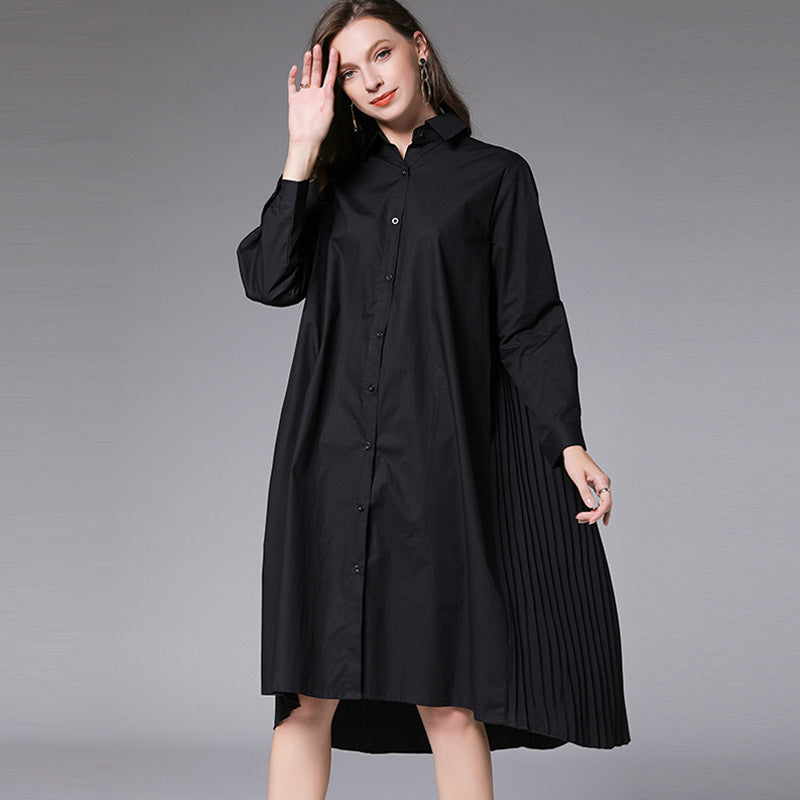 Plus Size 100% Cotton Pleat Back Tunic Shirt / Shirt Dress