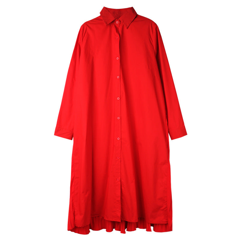 Plus Size 100% Cotton Pleat Back Tunic Shirt / Shirt Dress