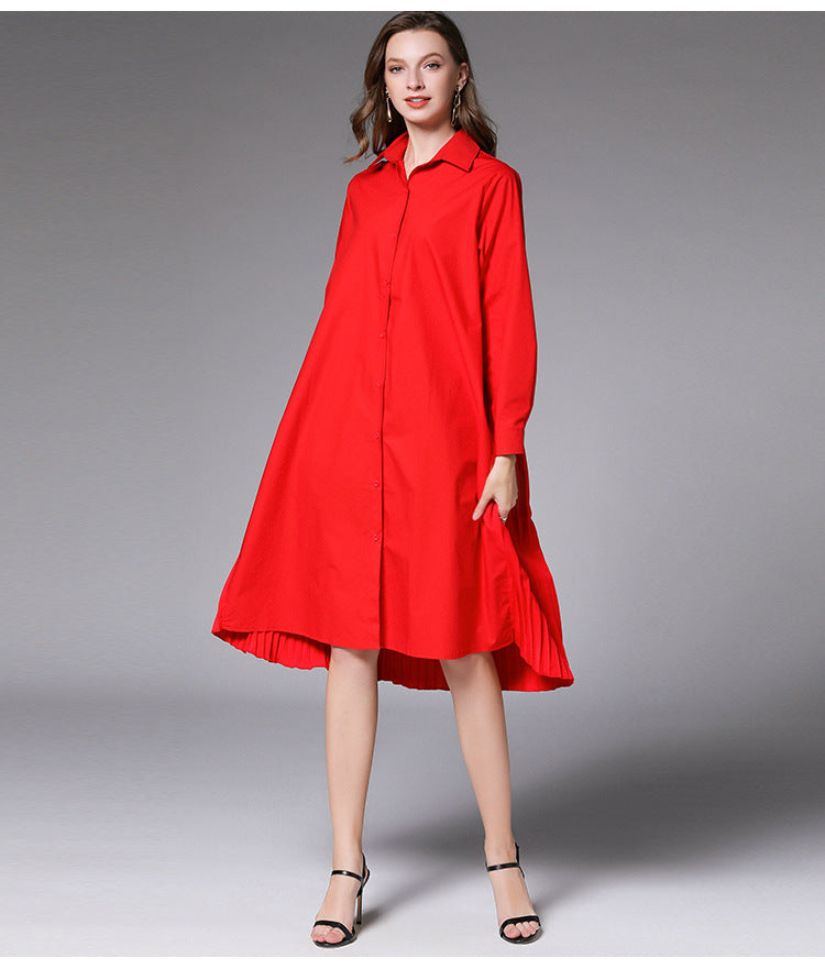 Plus Size 100% Cotton Pleat Back Tunic Shirt / Shirt Dress