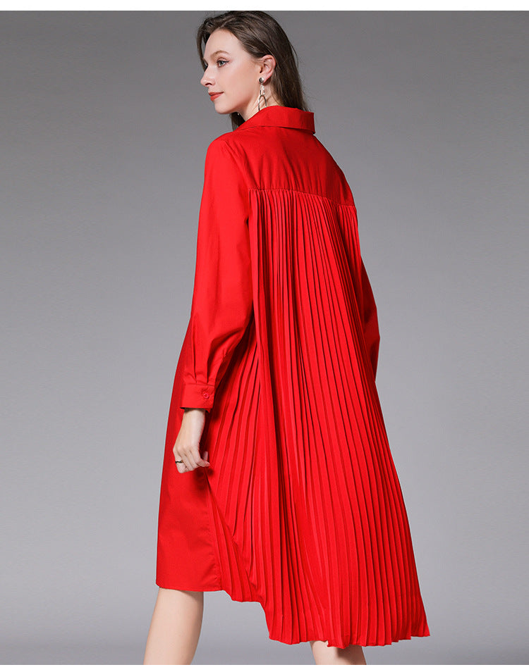 Plus Size 100% Cotton Pleat Back Tunic Shirt / Shirt Dress
