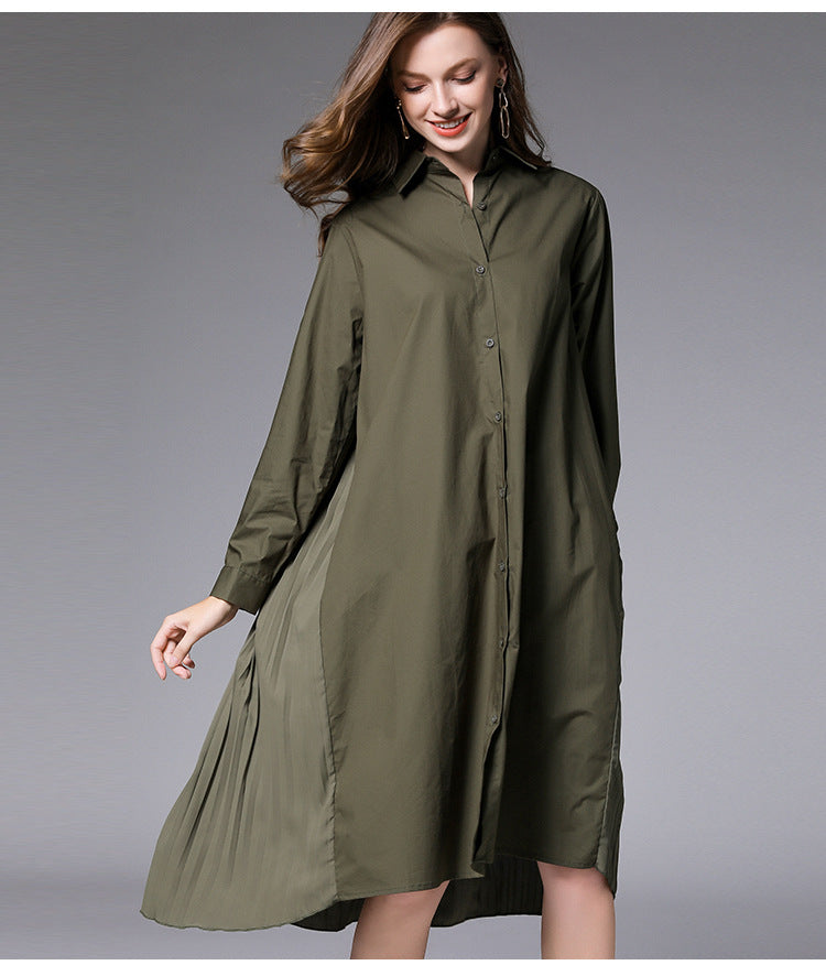 Plus Size 100% Cotton Pleat Back Tunic Shirt / Shirt Dress