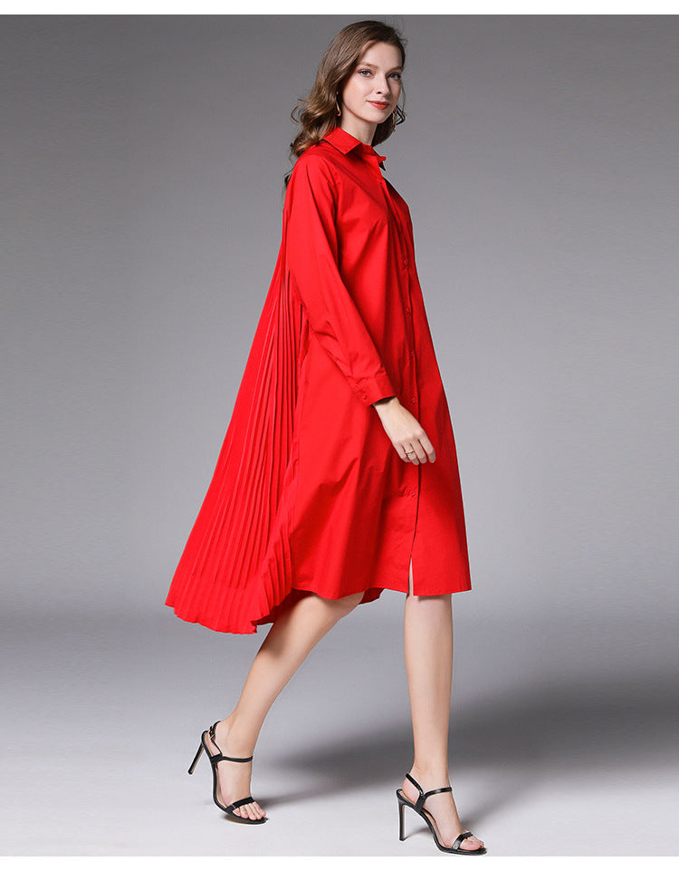 Plus Size 100% Cotton Pleat Back Tunic Shirt / Shirt Dress