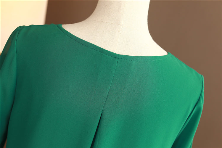 Plus Size Pleat Chiffon Dress
