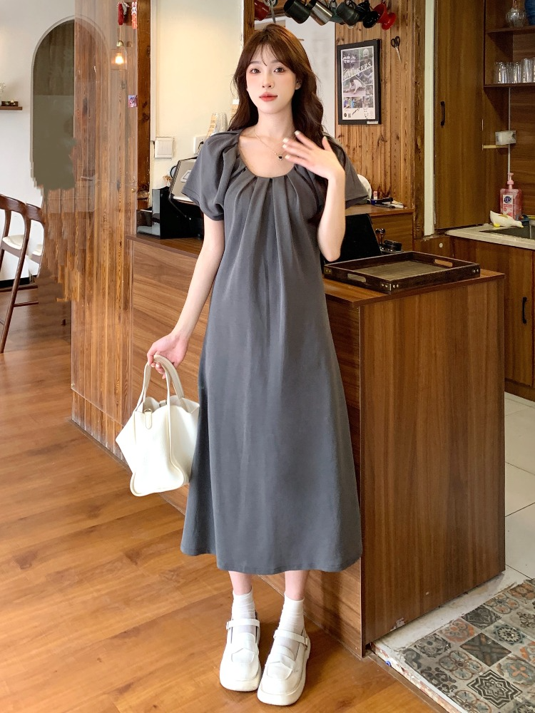 Plus Size Pleat Korean Midi Dress