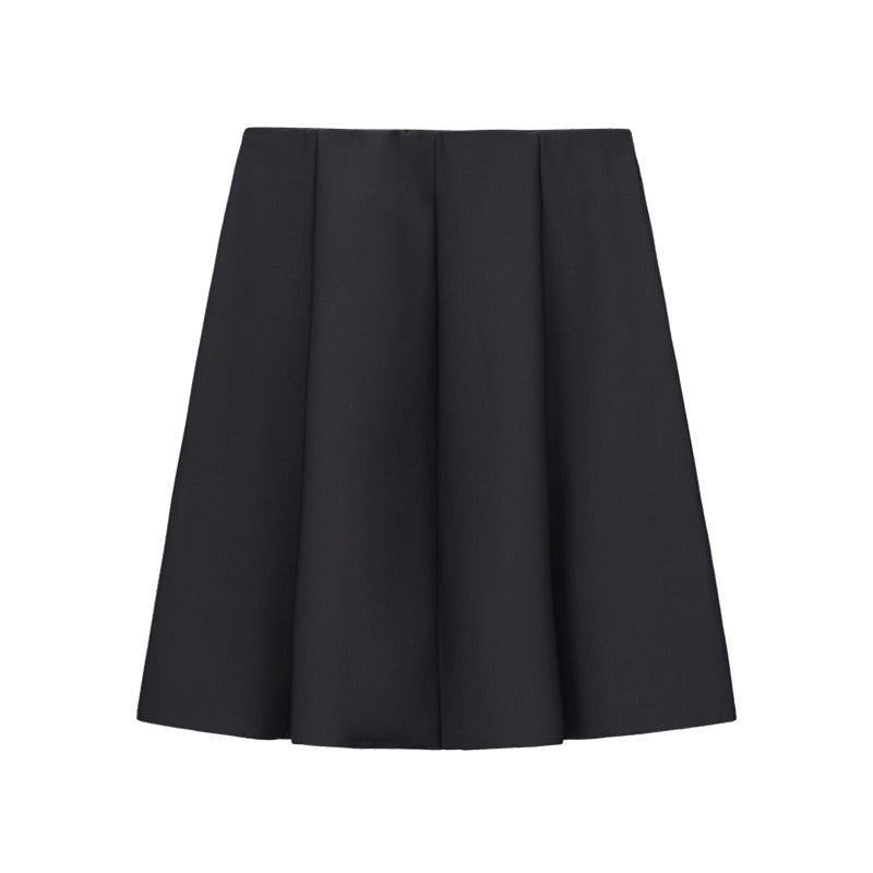 Plus Size Pleat A Line Mini Skirt