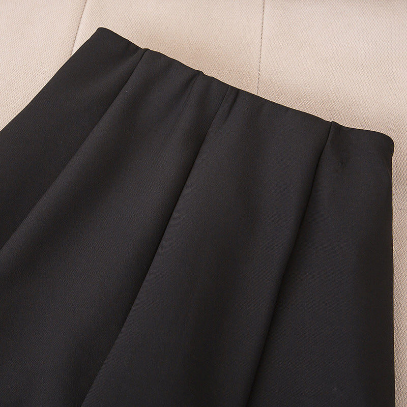 Plus Size Pleat A Line Mini Skirt
