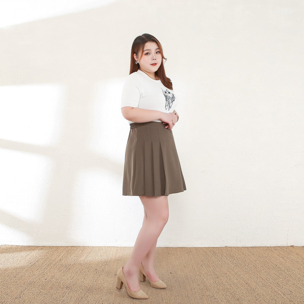 Clara Plus Size Pleat Mini Skirt