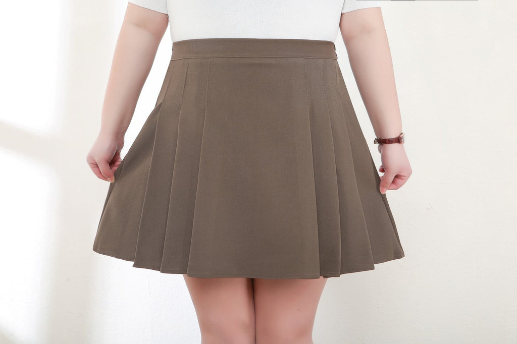 Clara Plus Size Pleat Mini Skirt