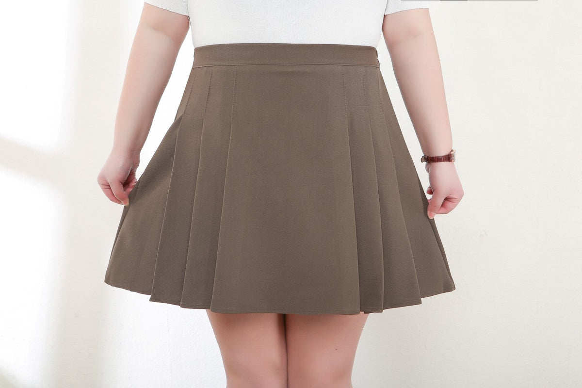 Clara Plus Size Pleat Mini Skirt