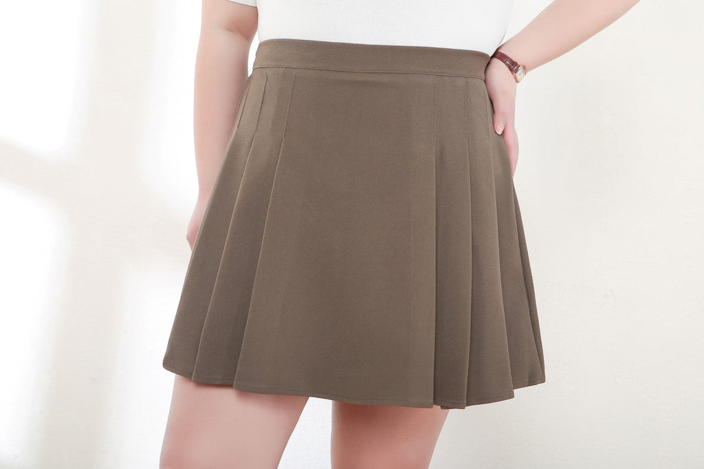 Clara Plus Size Pleat Mini Skirt