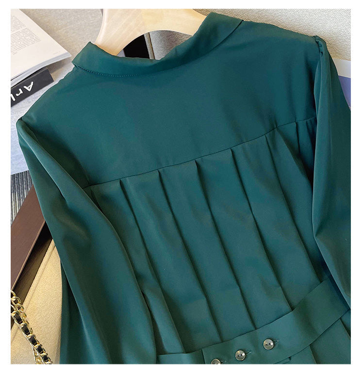 Plus Size Korean Peplum Long Sleeve Shirt Blouse