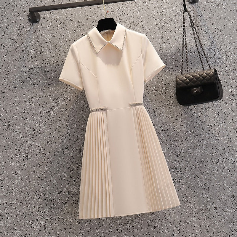 Plus Size Korean Pleat Shirt Dress