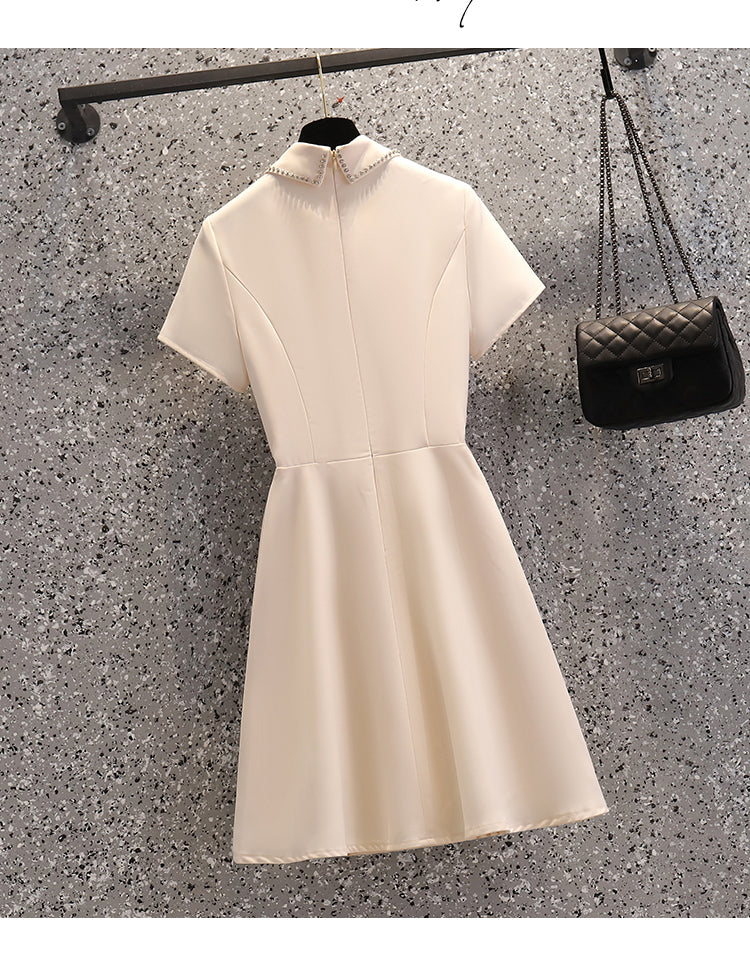 Plus Size Korean Pleat Shirt Dress
