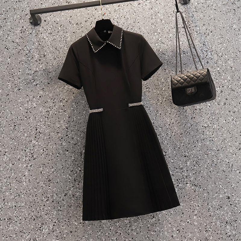 Plus Size Korean Pleat Shirt Dress