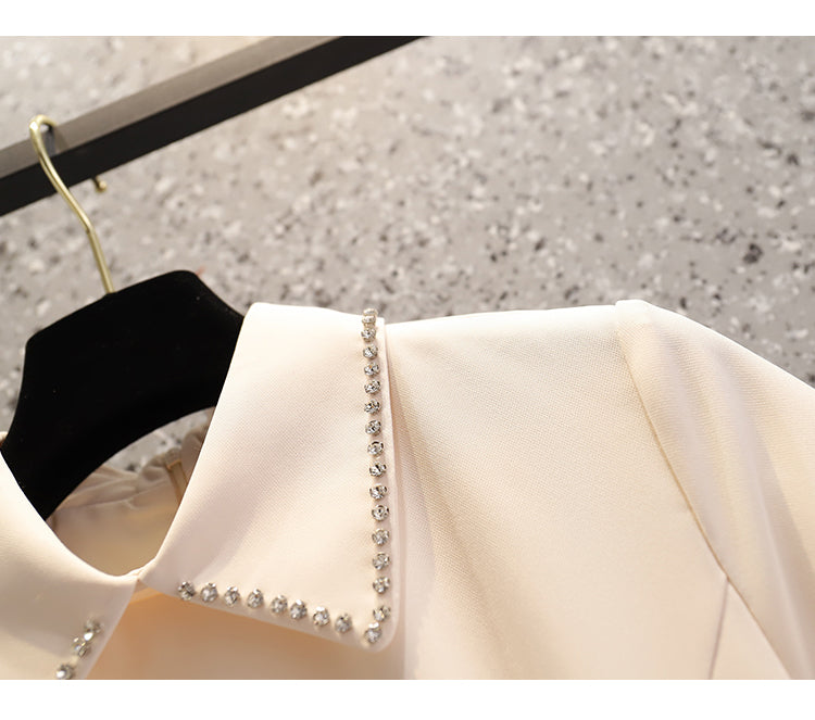 Plus Size Korean Pleat Shirt Dress
