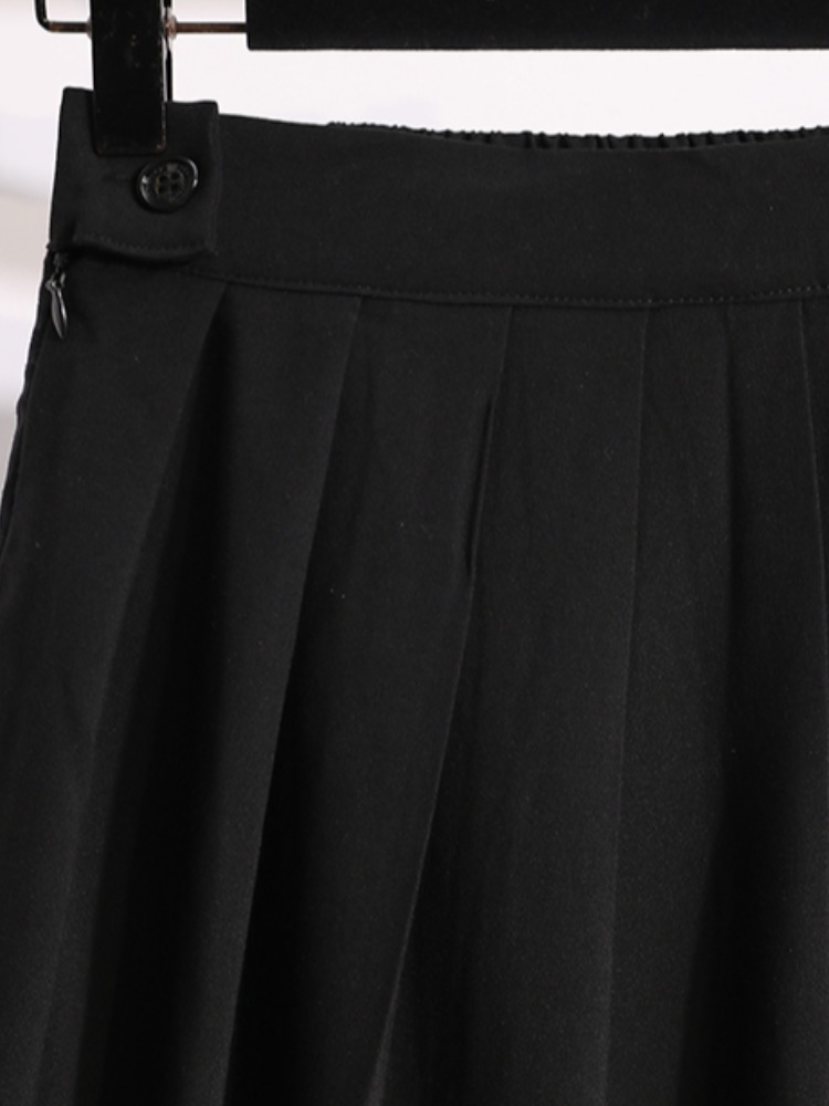Plus Size Pleats Midi Skirt