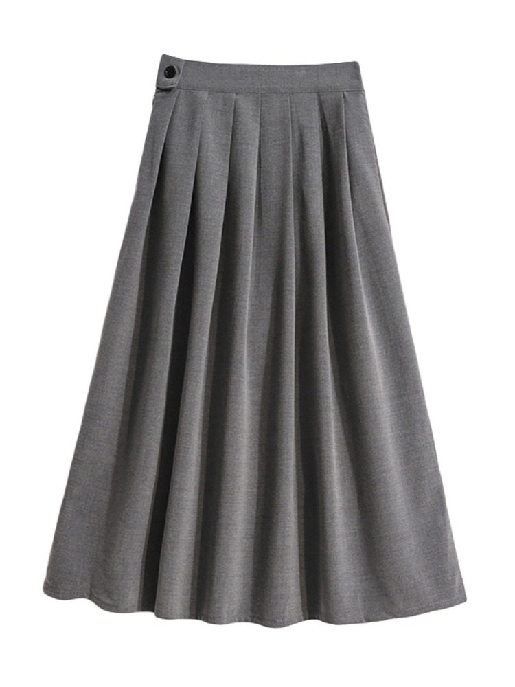 Plus Size Pleats Midi Skirt
