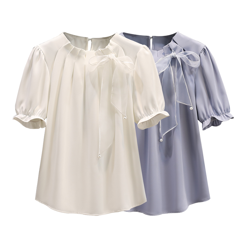 Plus Size Pussybow Pleat A Line Blouse