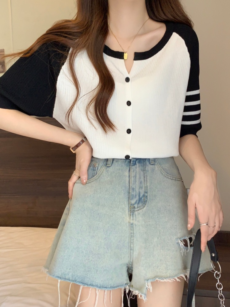Plus Size Raglan Knit Blouse