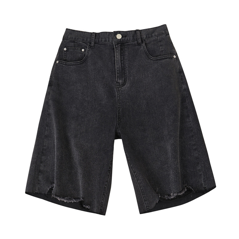 Plus Size Ripped Mid Leg Denim Capri Mid Leg Denim Pants Jeans (Extra Big Size)