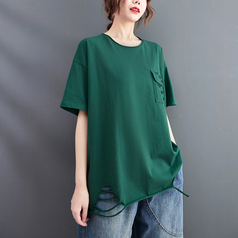 Plus Size Ripped T Shirt