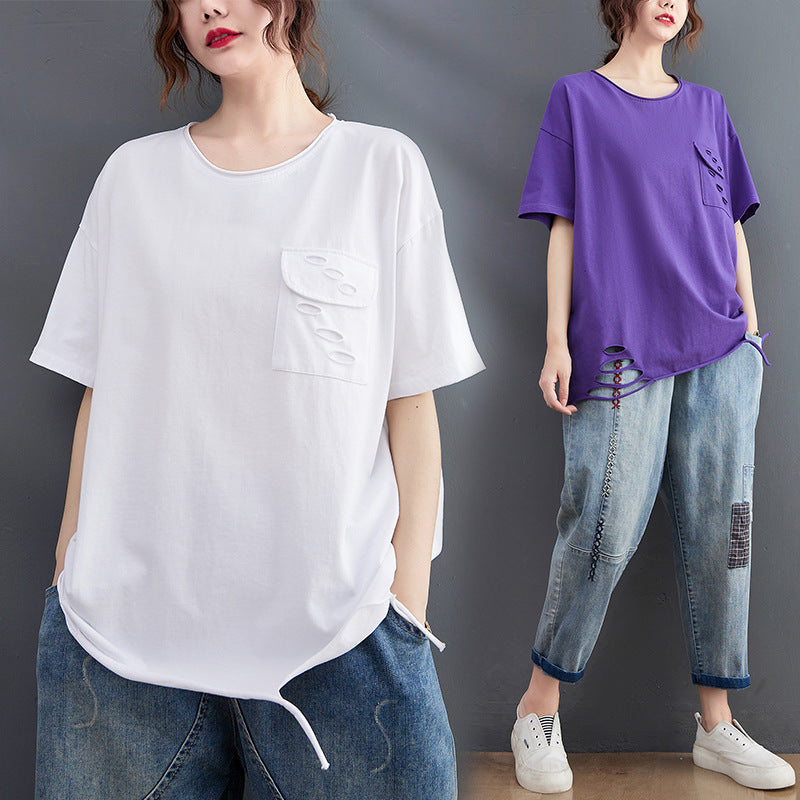 Plus Size Ripped T Shirt