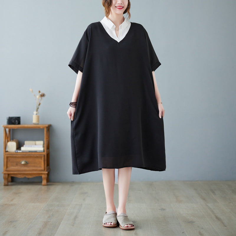 Plus Size Korean Work Shirt Dress