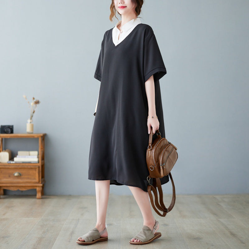 Plus Size Korean Work Shirt Dress