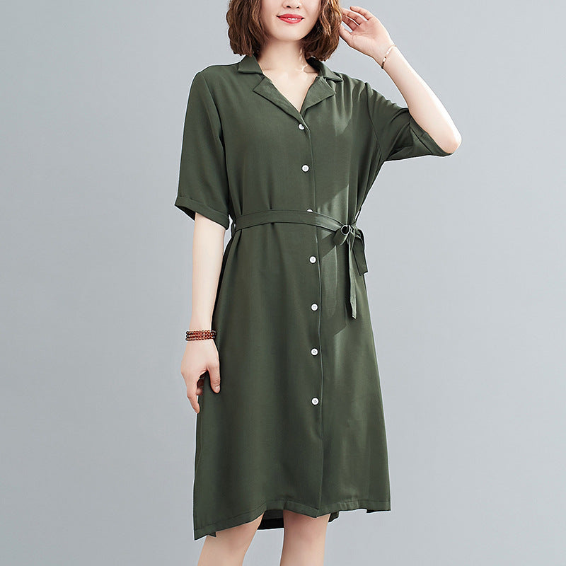 Plus Size Button Shirt Dress