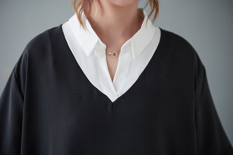 Plus Size Korean Work Shirt Dress