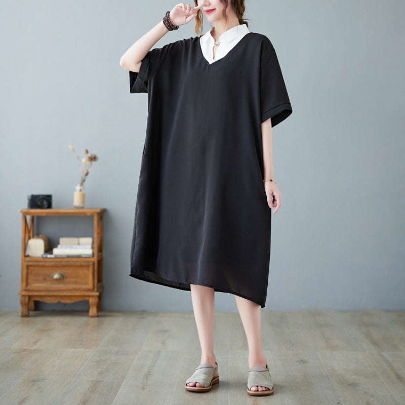 Plus Size Korean Work Shirt Dress