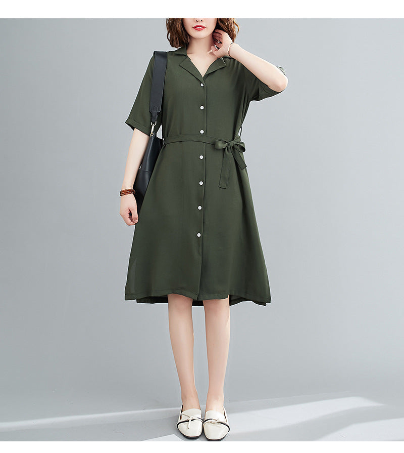 Plus Size Button Shirt Dress