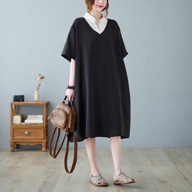 Plus Size Korean Work Shirt Dress