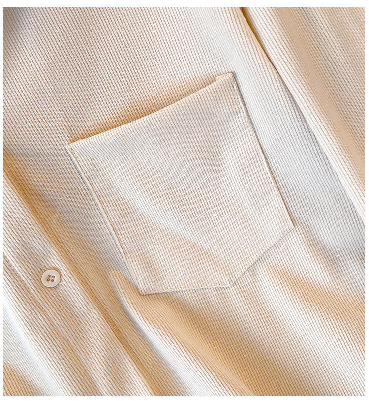 Plus Size Corduroy Long Sleeve Shirt