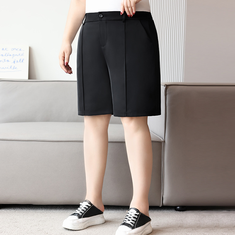 Plus Size Smart Piped Trouser Shorts (EXTRA BIG SIZE)