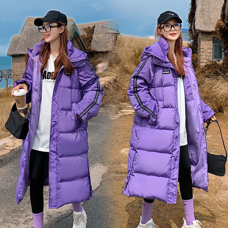 Plus Size Sporty Long Down Jacket