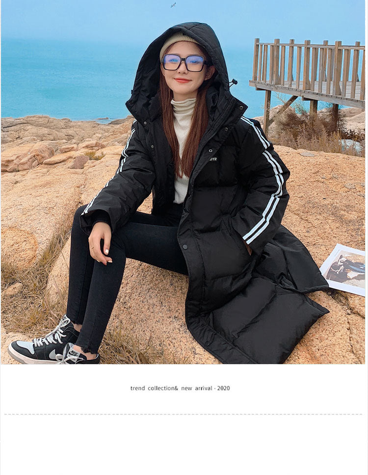 Plus Size Sporty Long Down Jacket