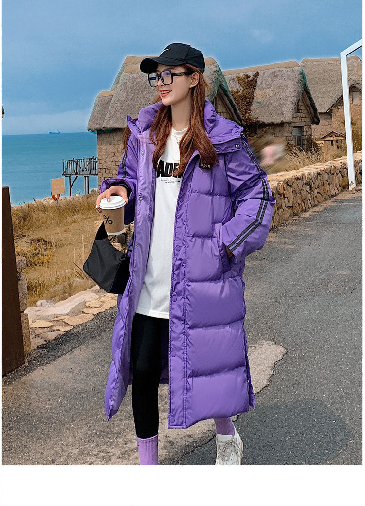 Plus Size Sporty Long Down Jacket