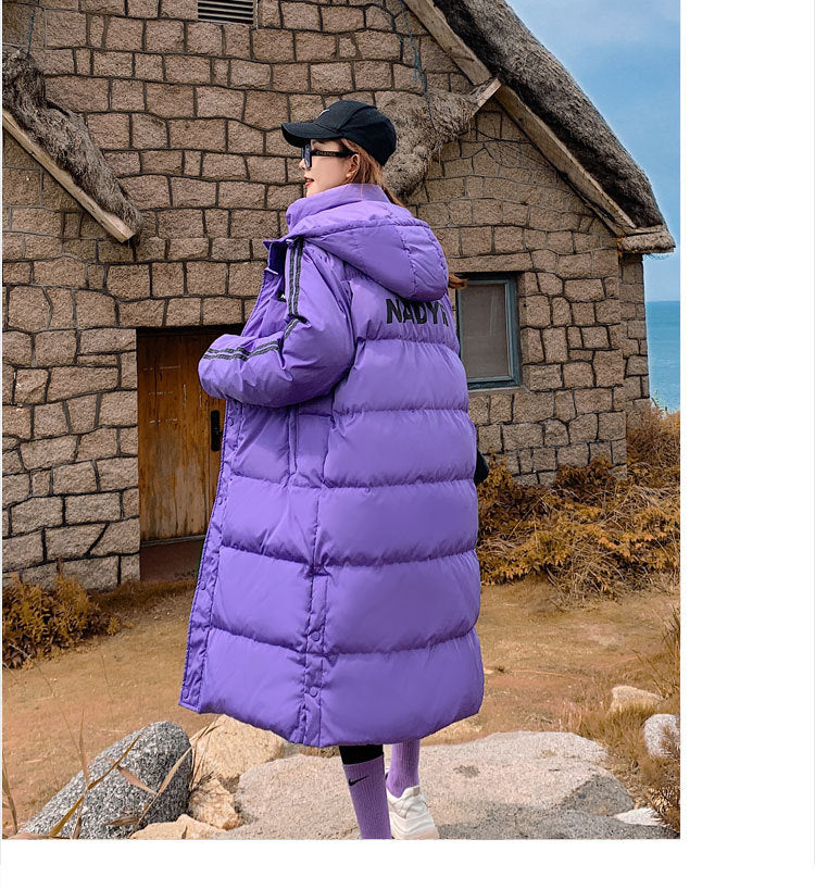 Plus Size Sporty Long Down Jacket