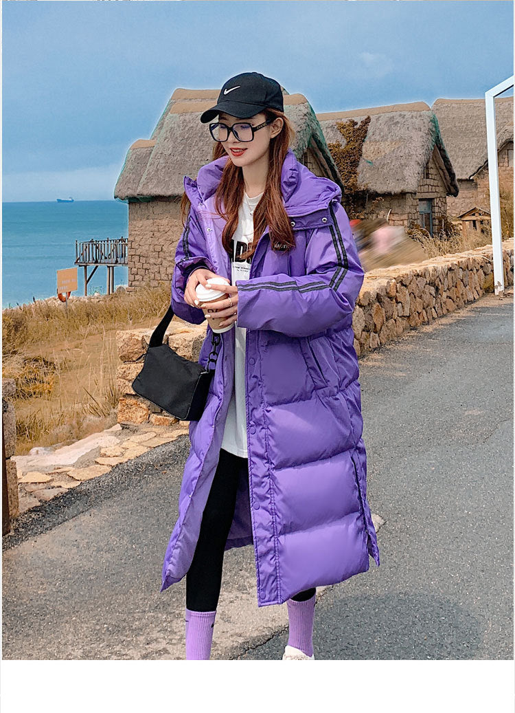 Plus Size Sporty Long Down Jacket
